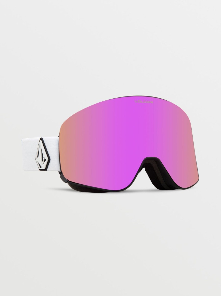 Women Volcom Accessories | Odyssey Goggle - Matte White/Chrome Pink