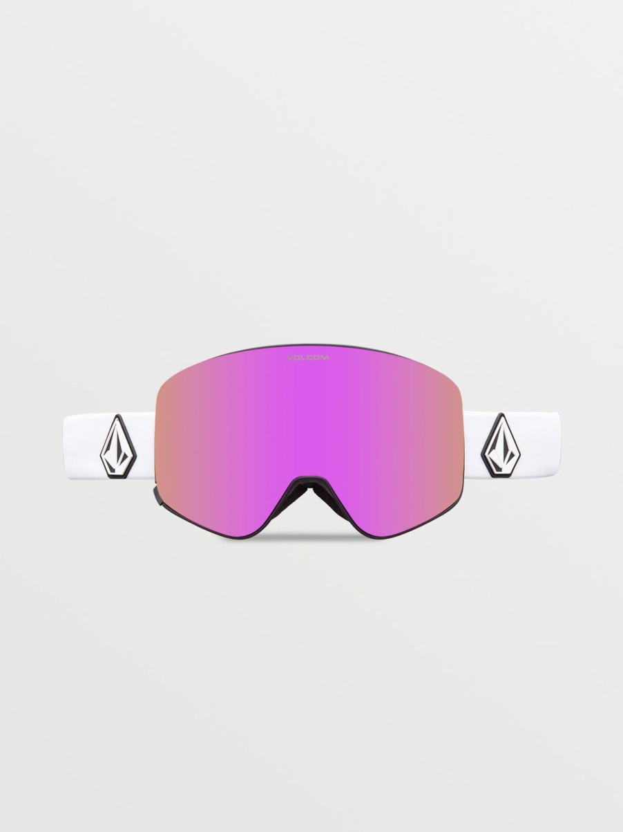 Women Volcom Accessories | Odyssey Goggle - Matte White/Chrome Pink