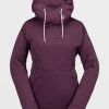 Women Volcom Hoodies & Sweatshirts | Womens Riding Hydro Hoodie Blackberry