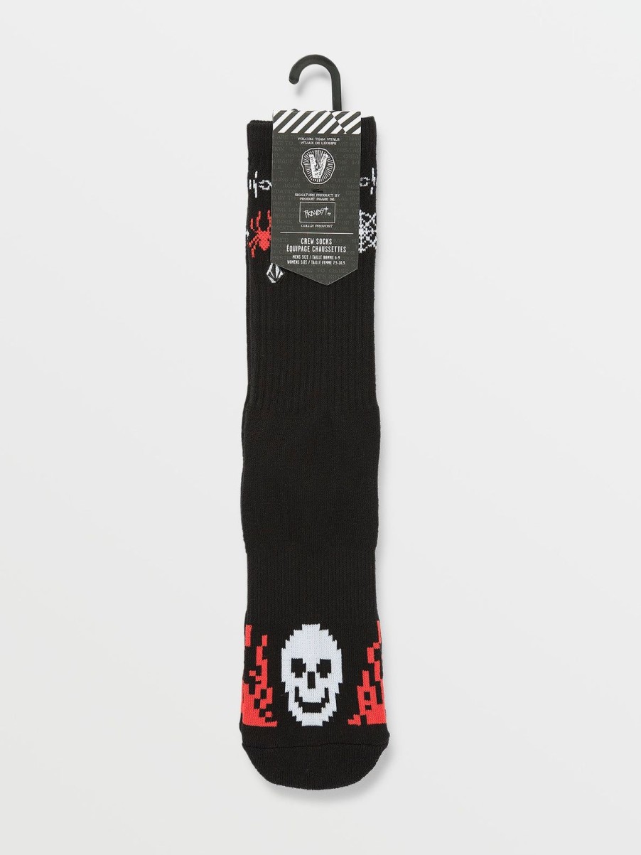 Men Volcom Socks | Skate Vitals Collin Provost Socks Black