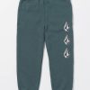 Boys Volcom Pants | Little Boys Iconic Stone Elastic Waist Fleece Pants Dark Slate