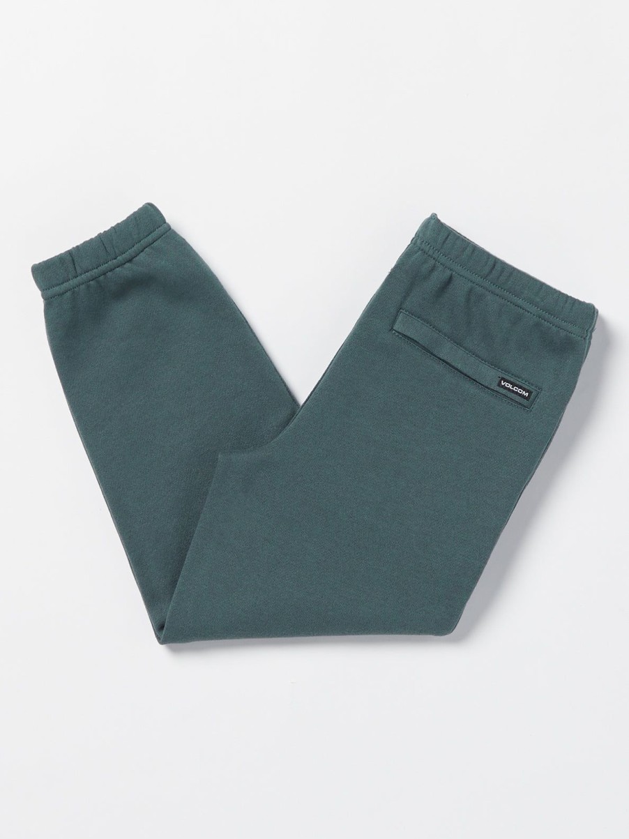 Boys Volcom Pants | Little Boys Iconic Stone Elastic Waist Fleece Pants Dark Slate