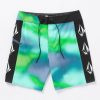 Men Volcom Boardshorts & Trunks | Lido Iconic Mod-Tech Boardshorts - Black Electric Green