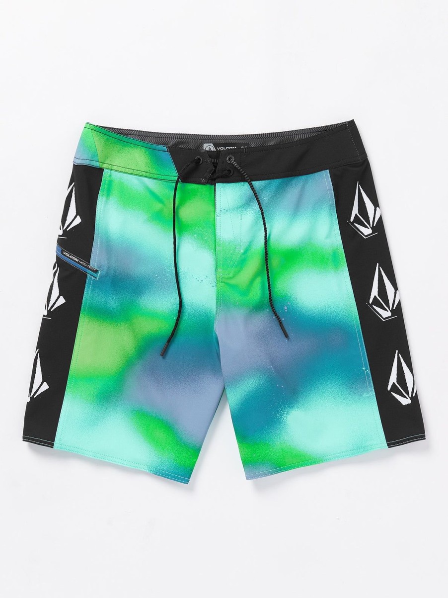 Men Volcom Boardshorts & Trunks | Lido Iconic Mod-Tech Boardshorts - Black Electric Green