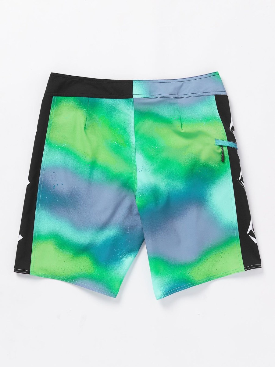 Men Volcom Boardshorts & Trunks | Lido Iconic Mod-Tech Boardshorts - Black Electric Green