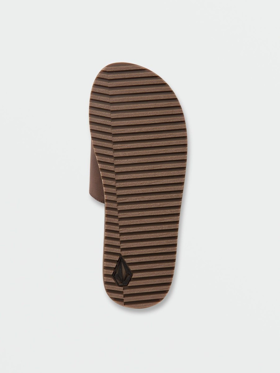 Men Volcom Sandals | Recliner Slide Sandals Brown