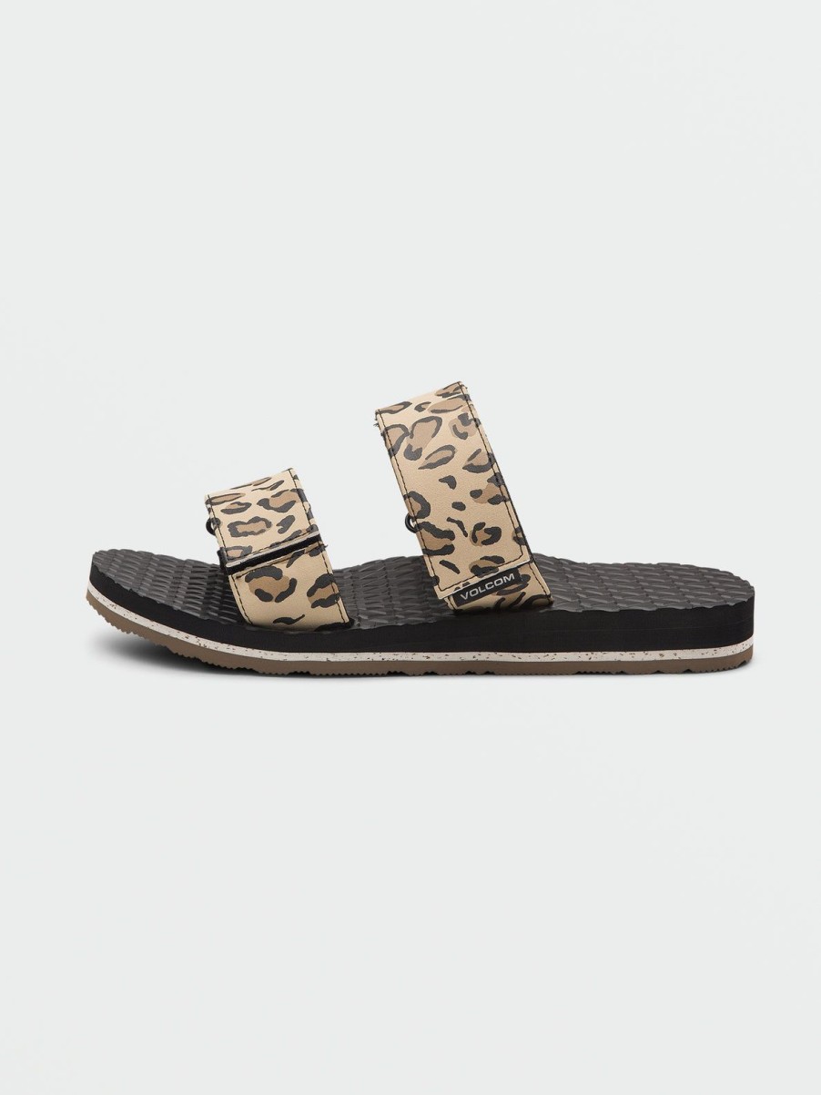 Women Volcom Sandals | Womens Eco Recliner Slide Sandals Leopard