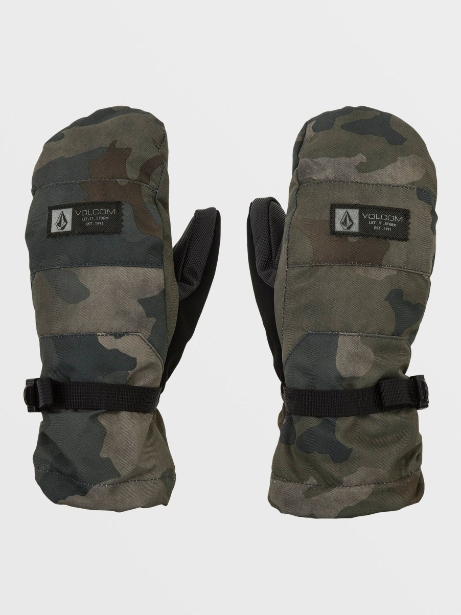 Women Volcom Gloves & Mitts | Womens V.Snow Over Mitts Cloudwash Camo