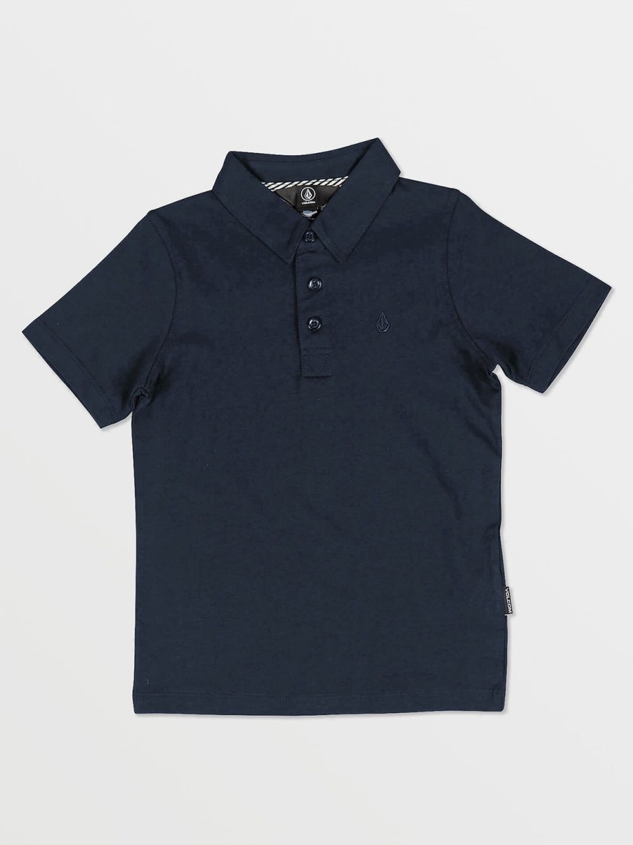 Boys Volcom Shirts & Flannels | Little Boys Wowzer Polo Short Sleeve Shirt Navy