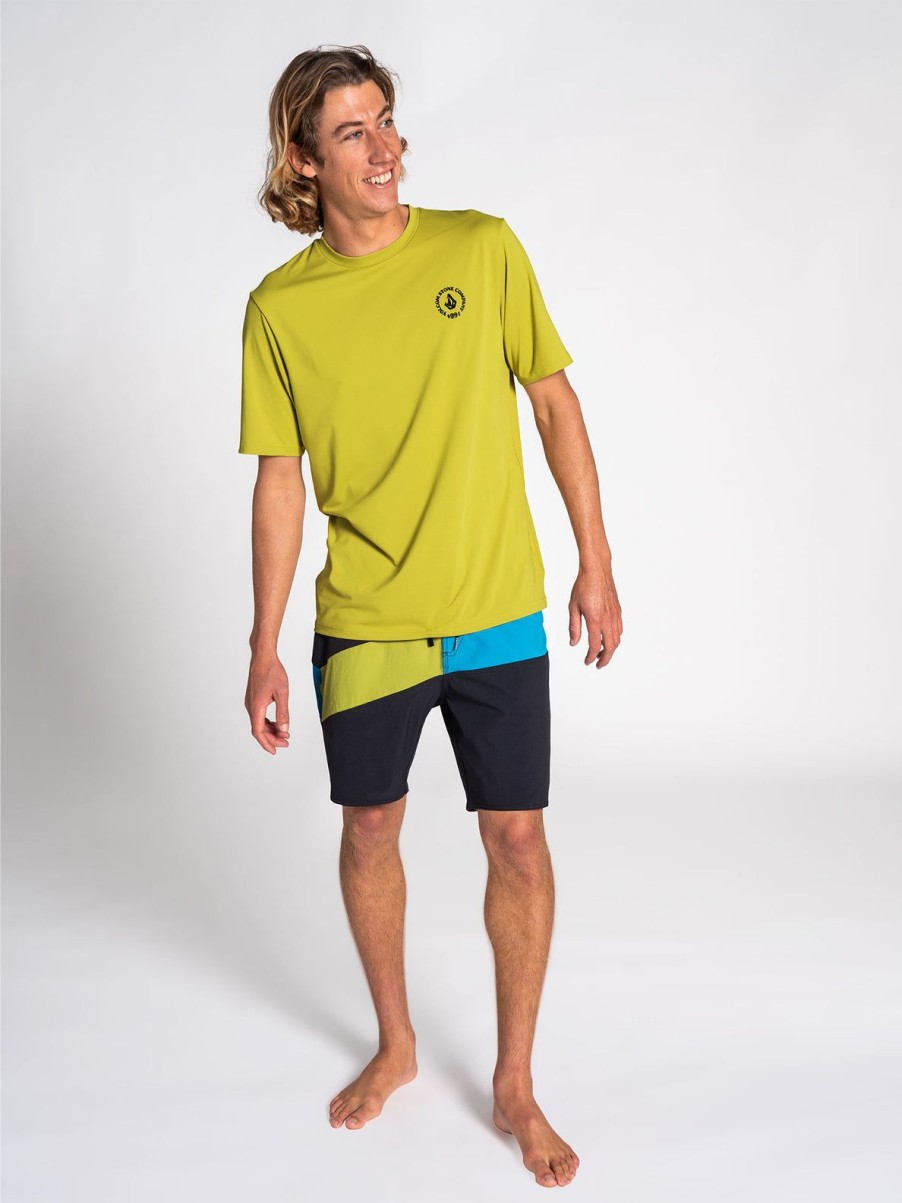 Men Volcom Rashguards | Spray Stone Short Sleeve Oasis