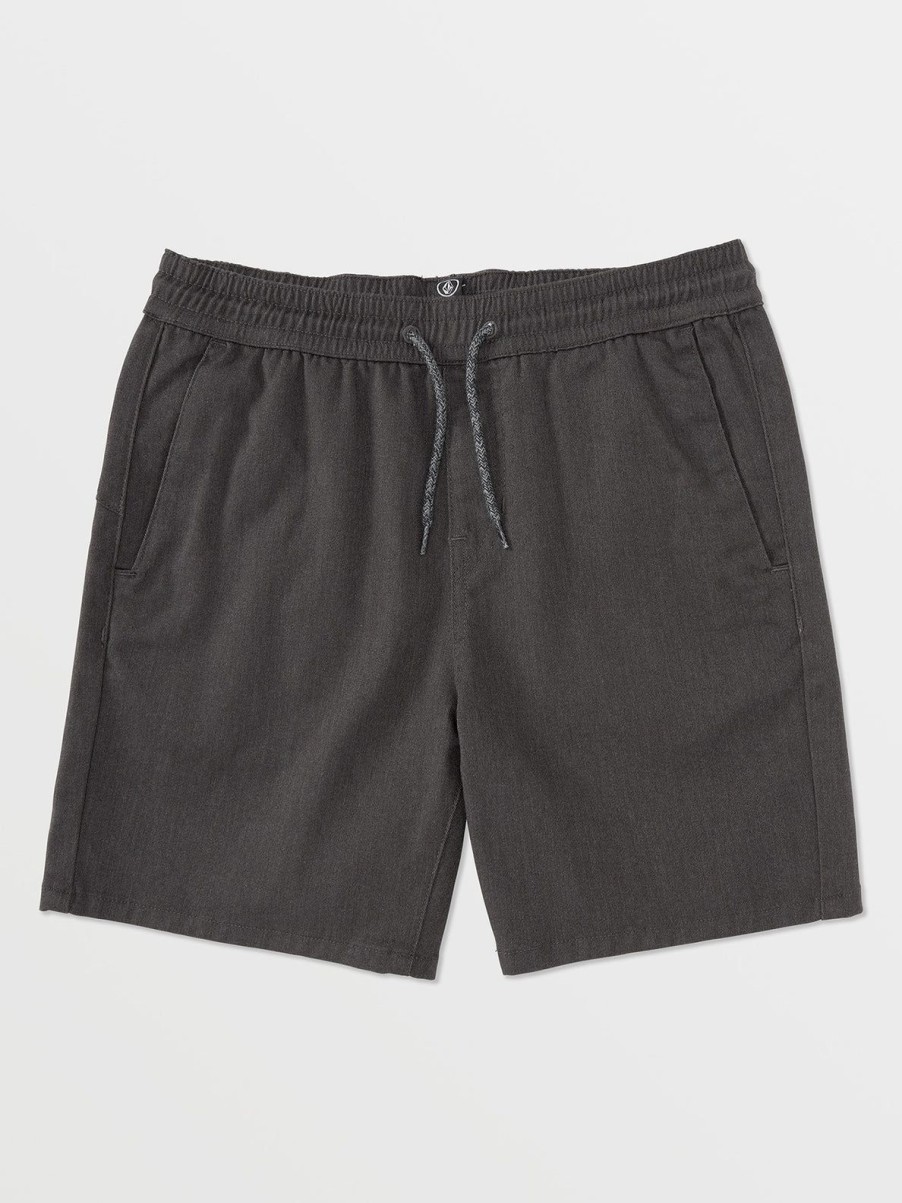 Boys Volcom Shorts | Big Boys Frickin Elastic Waist Shorts Charcoal Heather