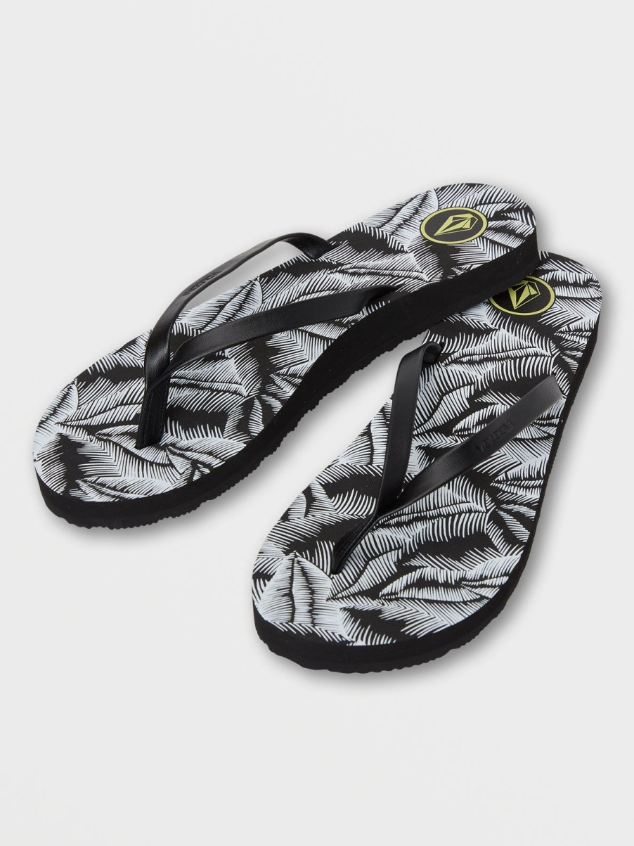 Women Volcom Sandals | Color Me Spring Sandals Black White