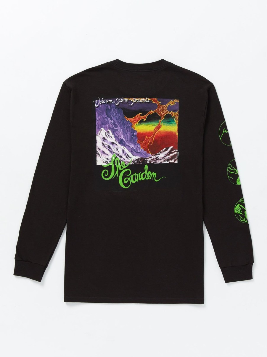 Men Volcom T-Shirts & Tanks | Volcom Entertainment The Garden Long Sleeve Tee Black