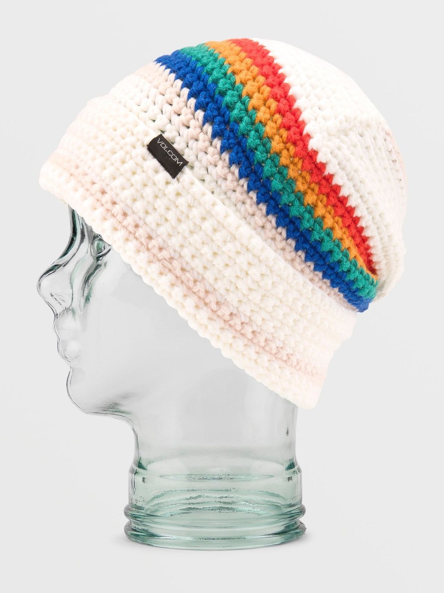 Women Volcom Hats & Beanies | Womens Yay Crochet Beanie White