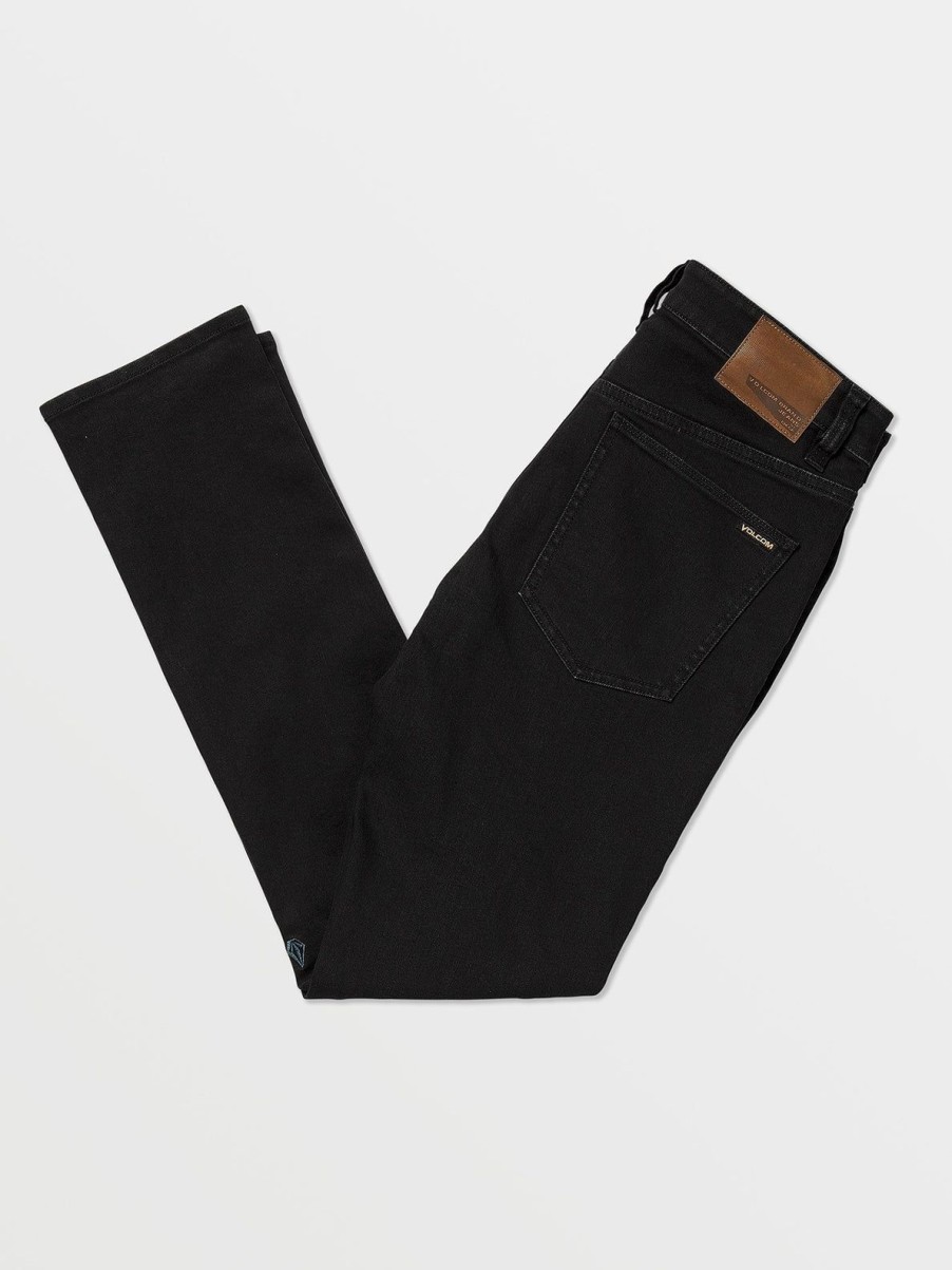 Men Volcom Jeans | 2X4 Skinny Fit Jeans Black Out