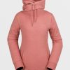 Women Volcom Hoodies & Sweatshirts | Womens Tower Pullover Fleece Earth Pink