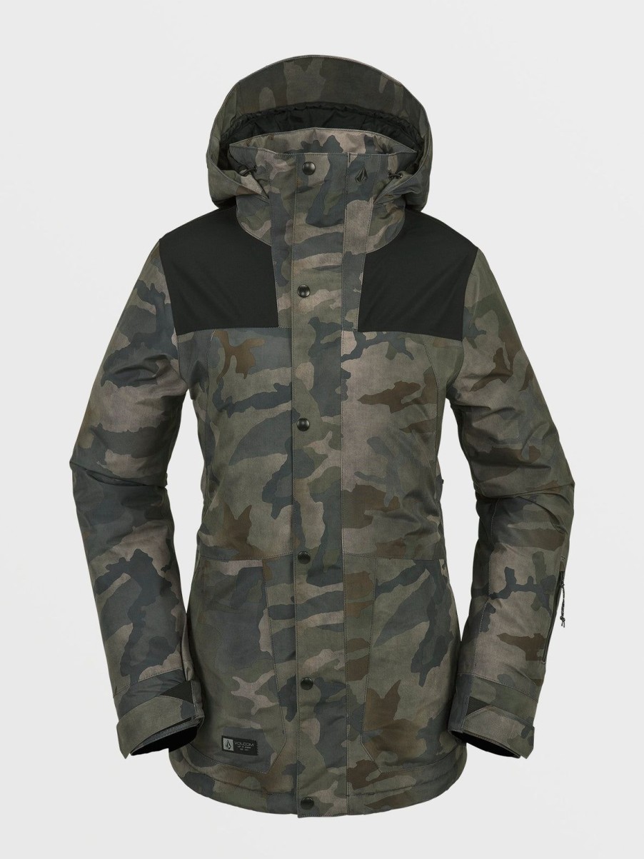 Women Volcom Jackets | Womens Ell Insulated Gore-Tex Jacket Cloudwash Camo