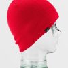 Men Volcom Beanies | Mens V.Co Skull Beanie Red