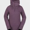 Women Volcom Hoodies & Sweatshirts | Womens Tower Pullover Fleece Blackberry