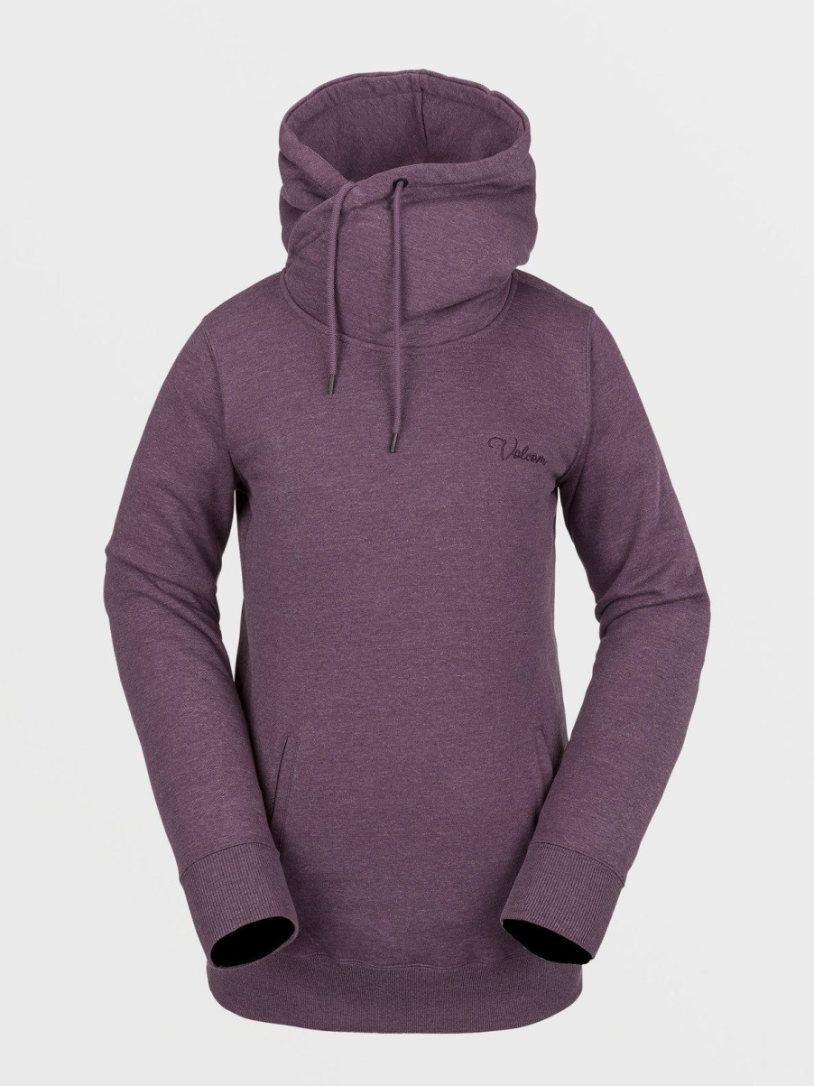 Women Volcom Hoodies & Sweatshirts | Womens Tower Pullover Fleece Blackberry