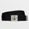 Men Volcom Golf | Circle Web Belt Black