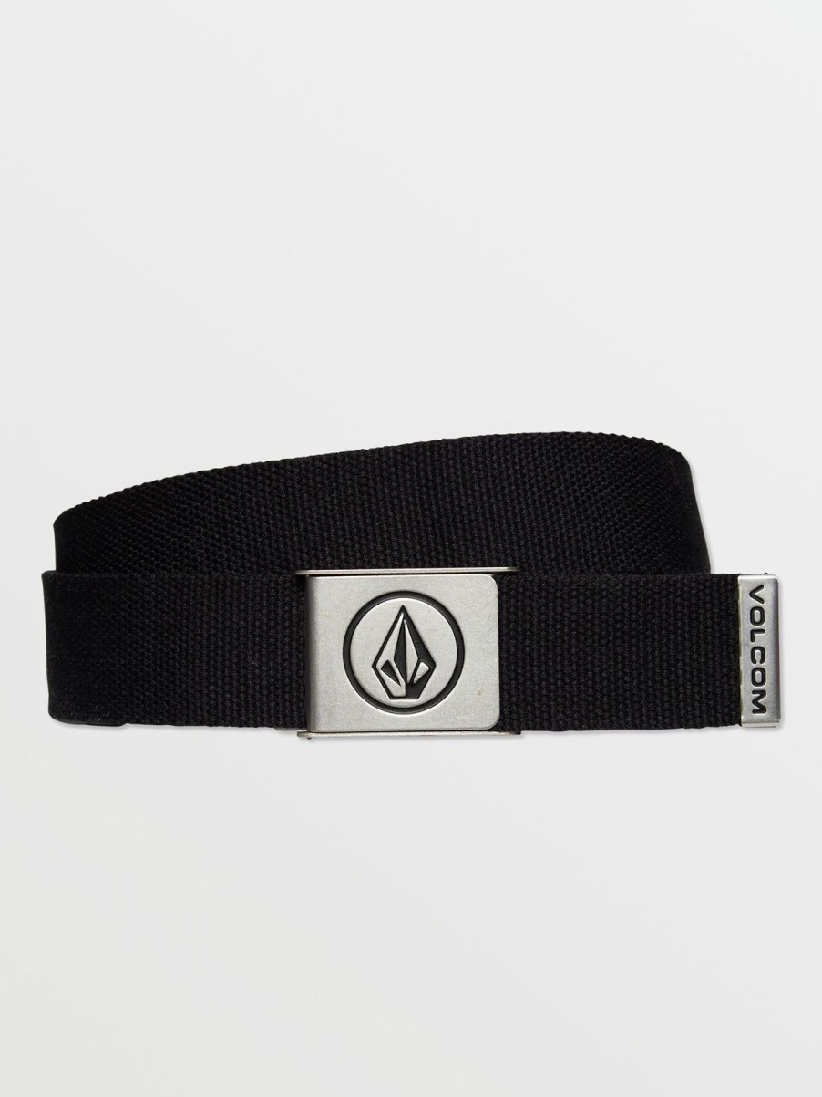 Men Volcom Golf | Circle Web Belt Black