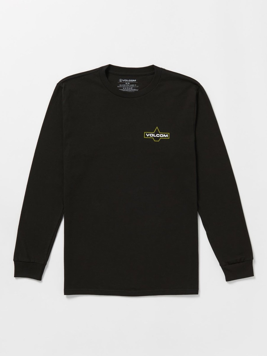 Men Volcom T-Shirts & Tanks | Branding Iron Long Sleeve Tee Black