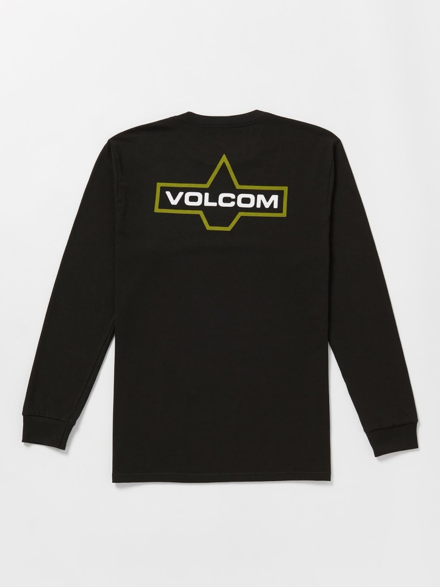 Men Volcom T-Shirts & Tanks | Branding Iron Long Sleeve Tee Black