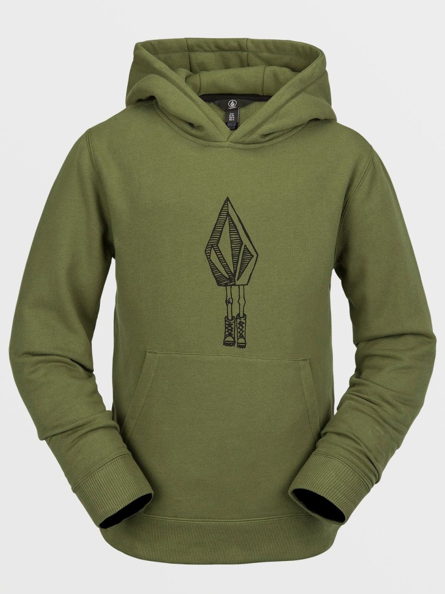 Kids Volcom Layering | Kids Hotlapper Fleece Pullover Military