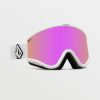 Men Volcom Goggles | Yae Goggle - Matte White/Chrome Pink