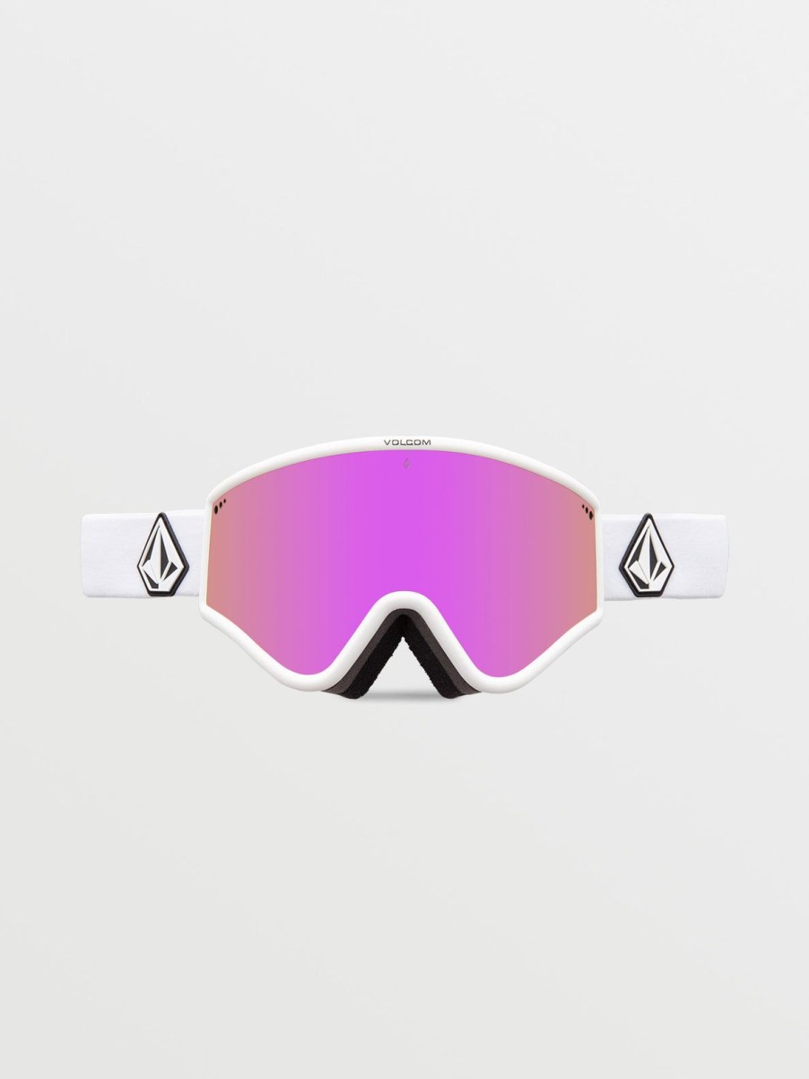 Men Volcom Goggles | Yae Goggle - Matte White/Chrome Pink