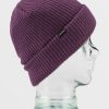 Men Volcom Beanies | Sweep Lined Beanie Blackberry