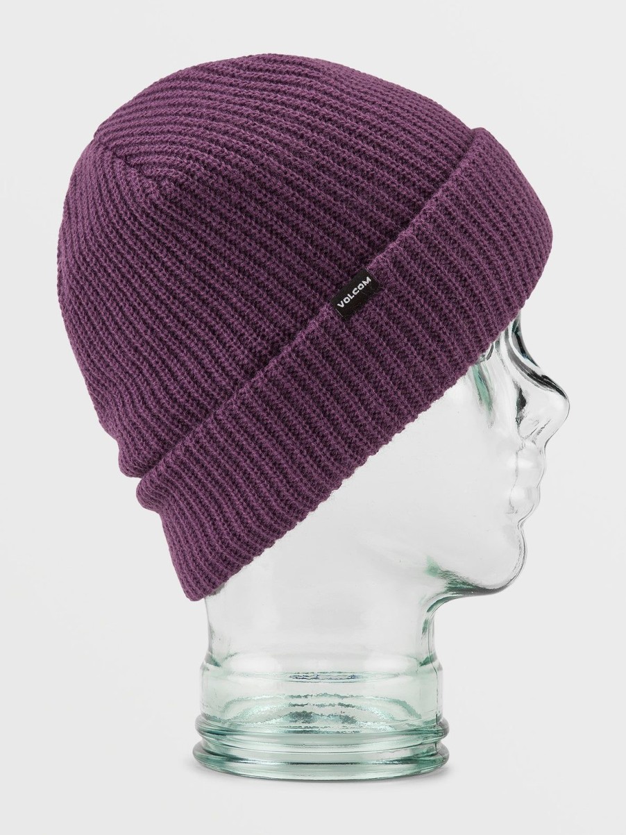 Men Volcom Beanies | Sweep Lined Beanie Blackberry