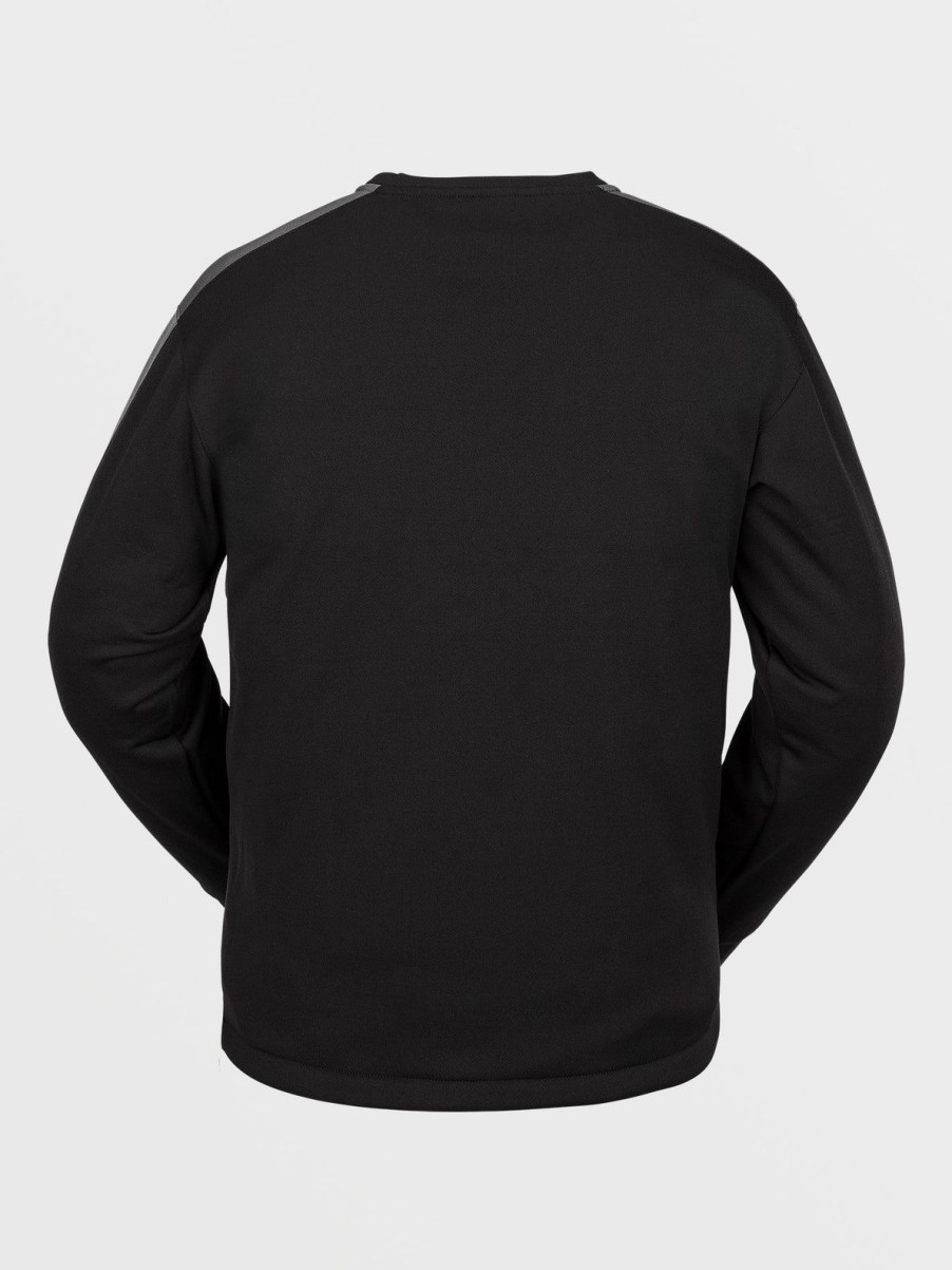 Men Volcom Layering | Mens Hydro Riding Crew Pullover Black