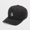 Men Volcom Hats & Beanies | Full Stone Heather Flexfit Hat Charcoal Heather