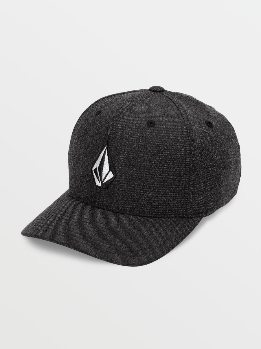 Men Volcom Hats & Beanies | Full Stone Heather Flexfit Hat Charcoal Heather