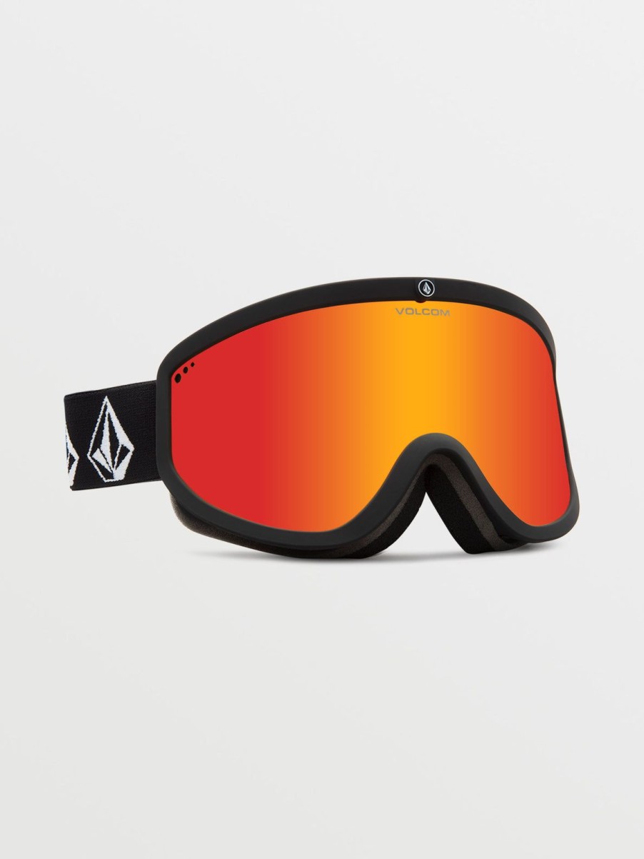 Women Volcom Accessories | Footprints Goggle - Matte Black Stone/Chrome+Bl Red