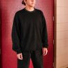 Men Volcom Hoodies | Skate Vital Crew Pullover Sweatshirt Black