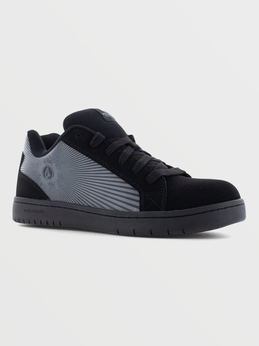 Men Volcom Workwear Shoes | Volcom Workwear Stone Op Art Shoes Black