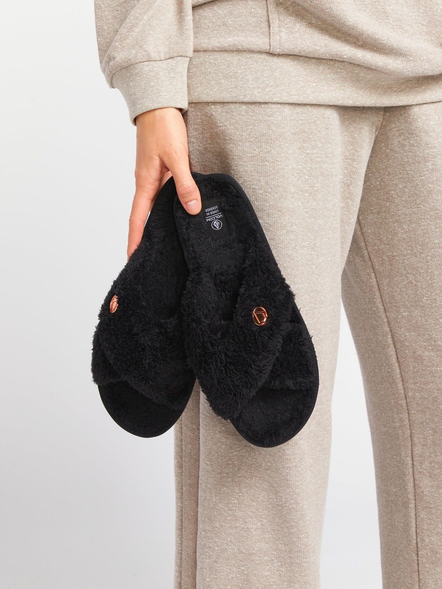 Women Volcom Slippers | Lived In Lounge Slip Sandals Black