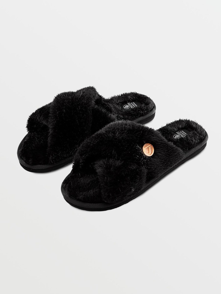 Women Volcom Slippers | Lived In Lounge Slip Sandals Black