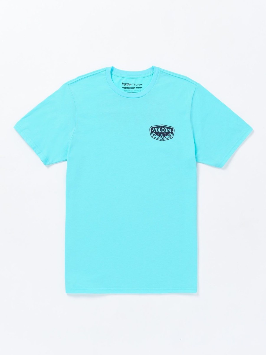 Men Volcom Golf | Mountainside Tech Short Sleeve Tee Neon Blue