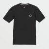 Men Volcom Mountain Biking | Faulter Short Sleeve Rashguard Black