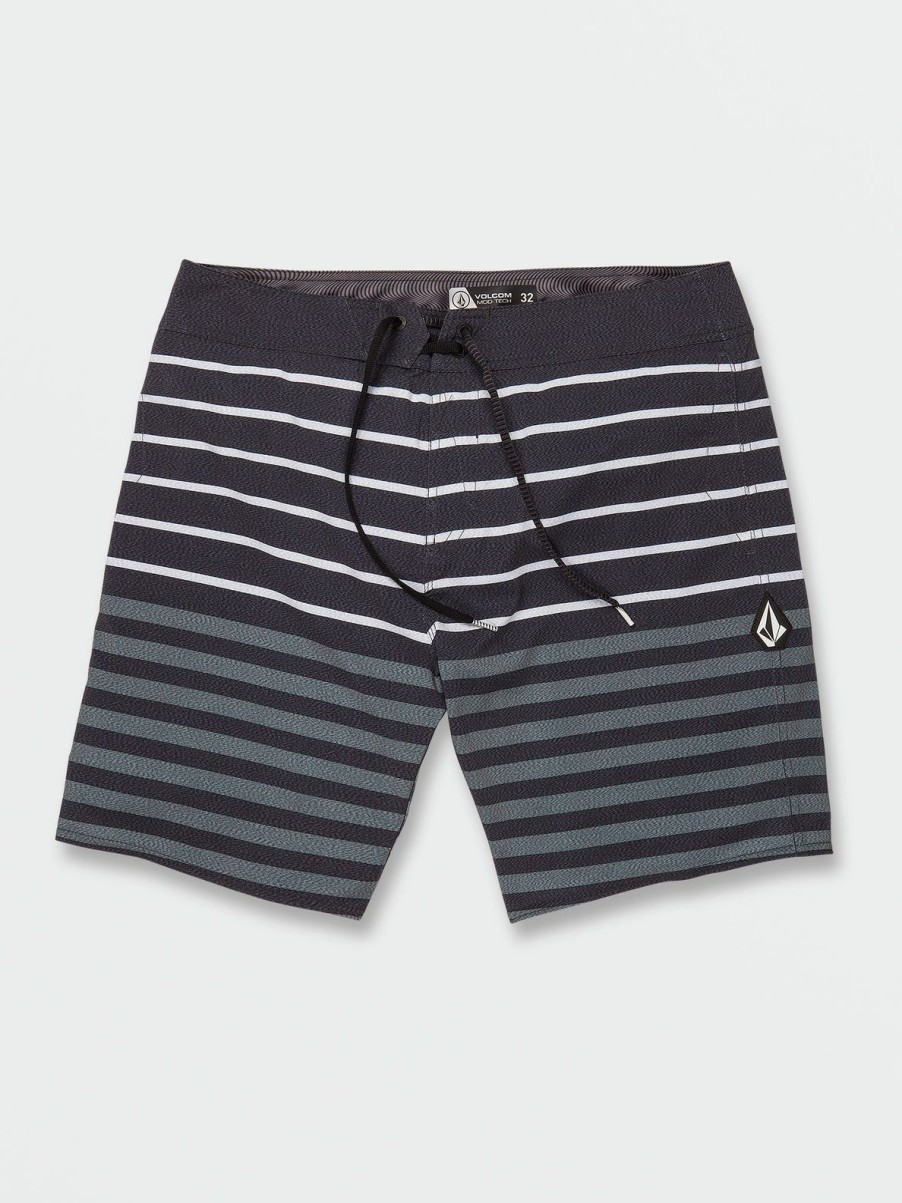 Men Volcom Boardshorts & Trunks | Quarta Static Mod-Tech Trunks Black