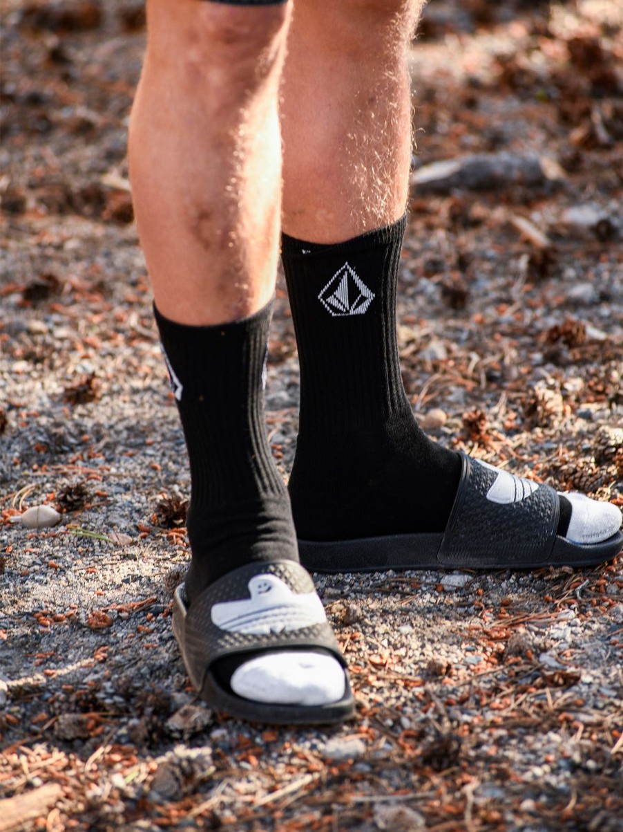 Men Volcom Accessories | Full Stone 3 Pack Socks Black