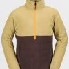 Men Volcom Layering | Mens Polar Fleece Mock 1/2 Zip Pullover Dark Khaki