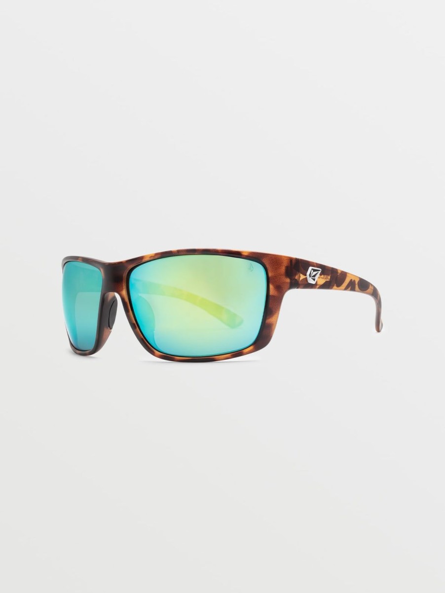 Men Volcom Accessories | Roll Sunglasses/Green Polar Matte Tort