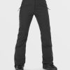 Women Volcom Pants | Womens Battle Stretch High Rise Pants Black