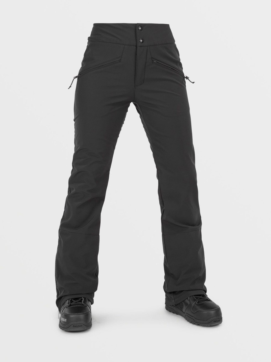 Women Volcom Pants | Womens Battle Stretch High Rise Pants Black