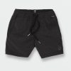 Boys Volcom Shorts | Little Boys Understoned Elastic Waist Hybrid Shorts Black